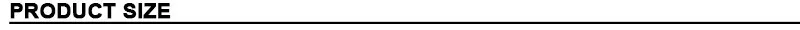 PRODUCT SIZE